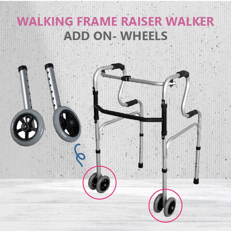 Walker with an add on-wheels