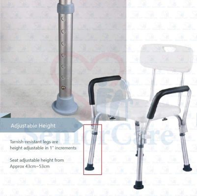Our shower chair is adjustable in height so anyone with a different height can use it. 