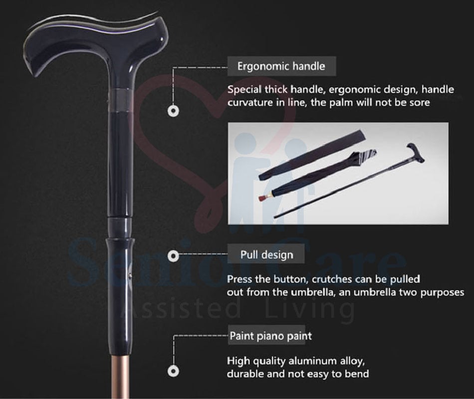 2 in 1 Walking Stick Umbrella - Product Features