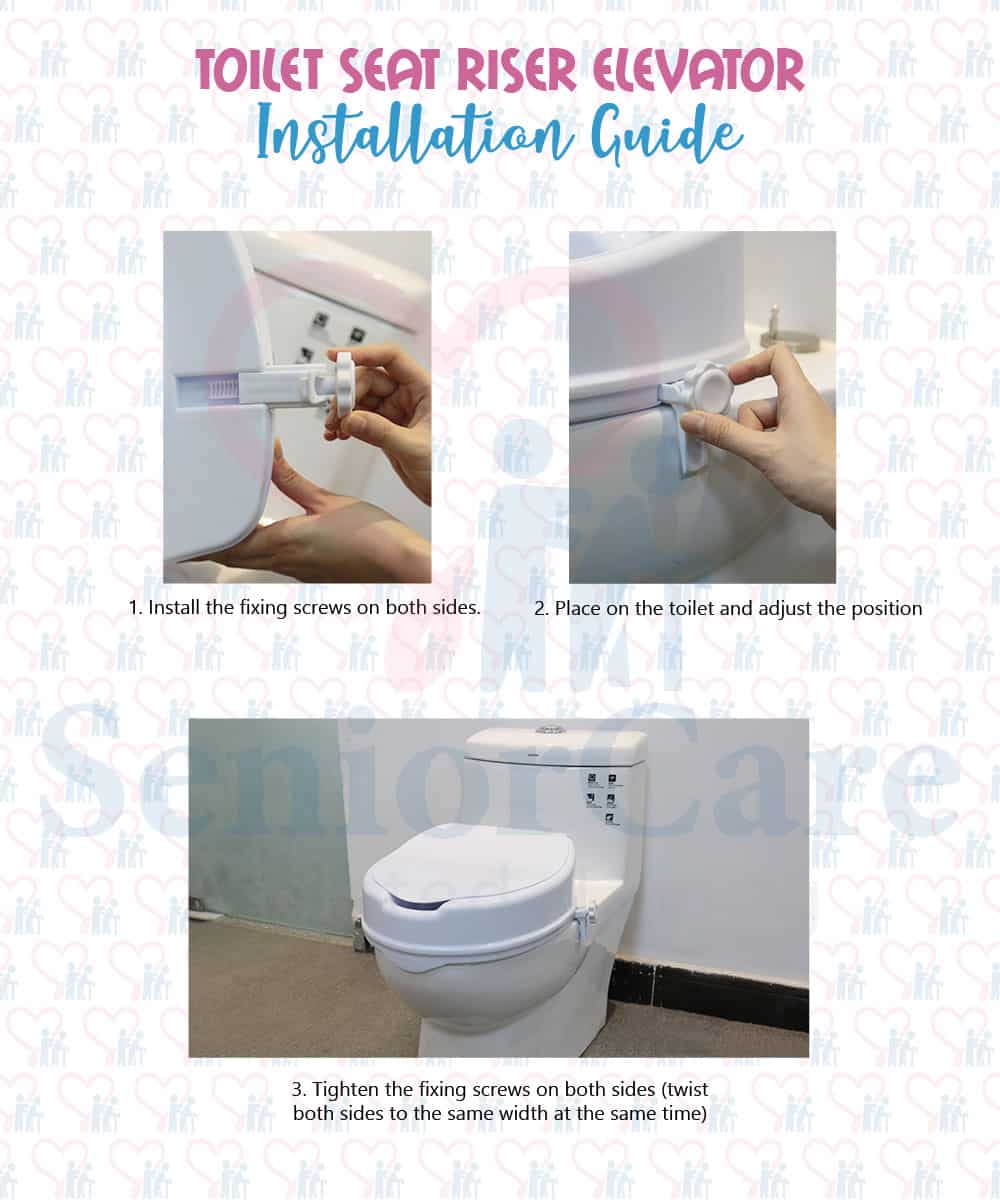 Raised Toilet Seat With Lid Handles For