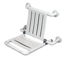 Nylon Wall Mounted Shower Seat with Backrest