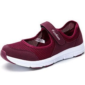 Velcro Shoes for Women -Maroon