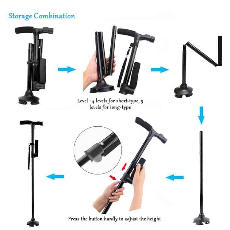High Rise Walking Stick with Build-in LED - Demo