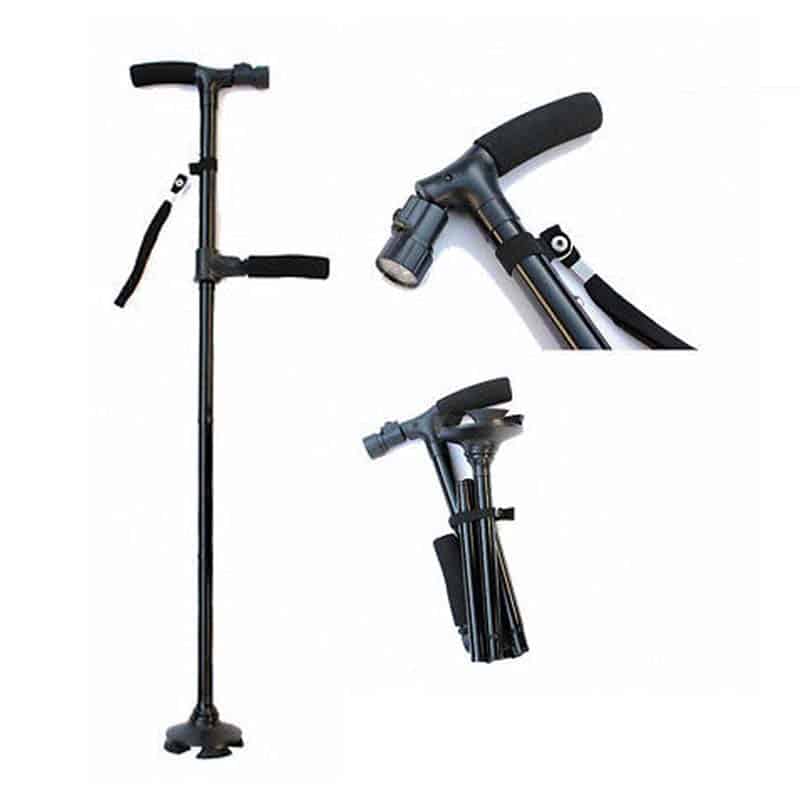 FOLDABLE HIGH RISE WALKING STICK with BUILD IN LED - Features