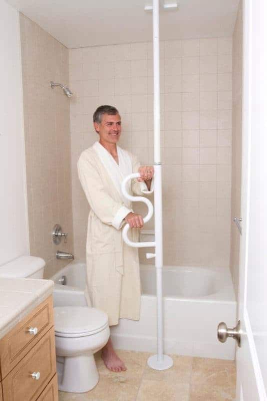 Horizontal and Vertical grab bars and grab poles have advantages for bathroom users.