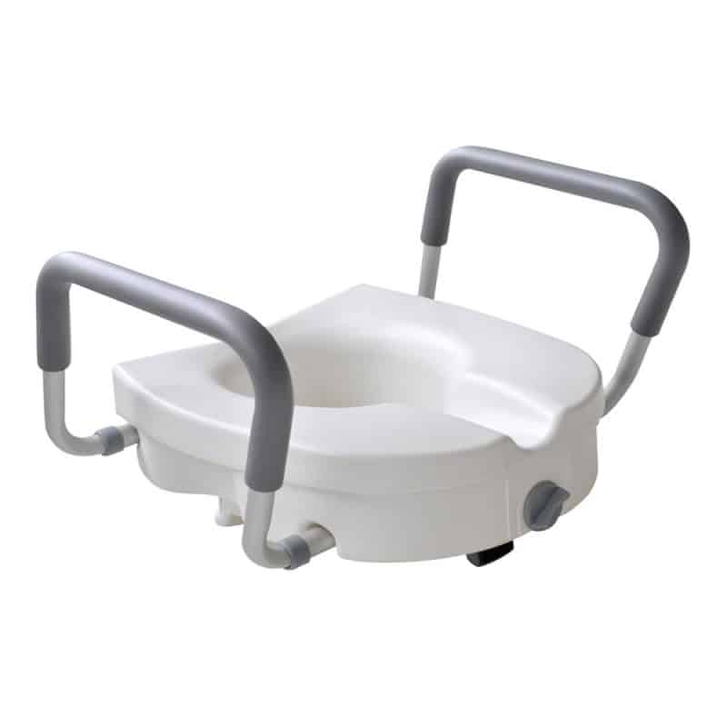 Portable Raised Toilet Seat with Cover & Foldable Handles
