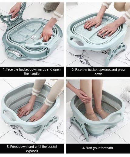 Collapsible Foot Spa Massage Bucket - Instructions