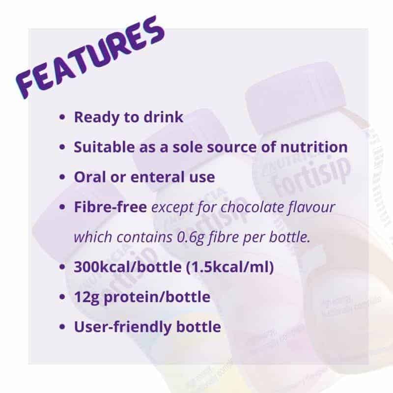 Nutricia Fortisip Vanilla Strawberry Chocolate 200ml -Features