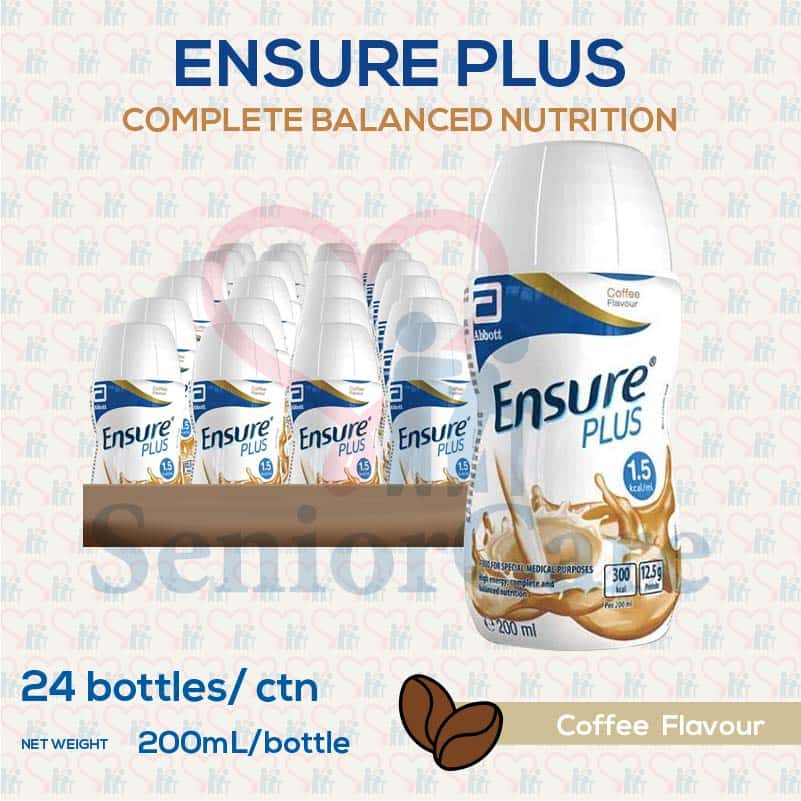 Abbott Ensure Plus Coffee Flavour Carton of 24 Seniorcare Singapore Nutrition Milk Liquid