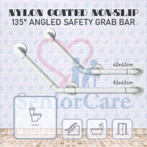 135 Angled Anti-slip Nylon Coated Grab Bar 42cm 52cm