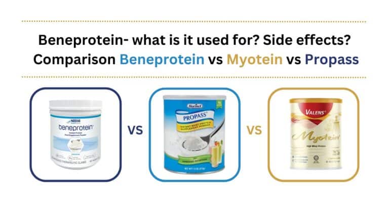 Beneprotein- what is it used for? Side effects? Comparison Beneprotein vs Myotein vs Propass
