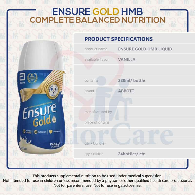 Ensure GOLD Liquid Product Specifications