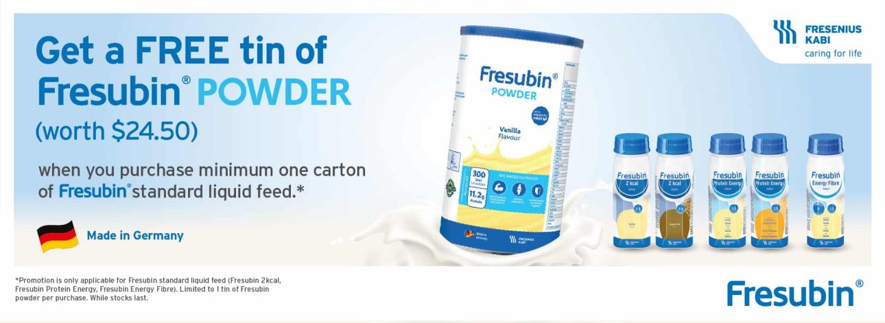 Fresubin Promotion Email Banner - Buy 1 Carton Fesenius Kabi Nutritional Milk Liquid Free 1 Tin of Fresubin Milk Powder 500g Vanilla SeniorCare