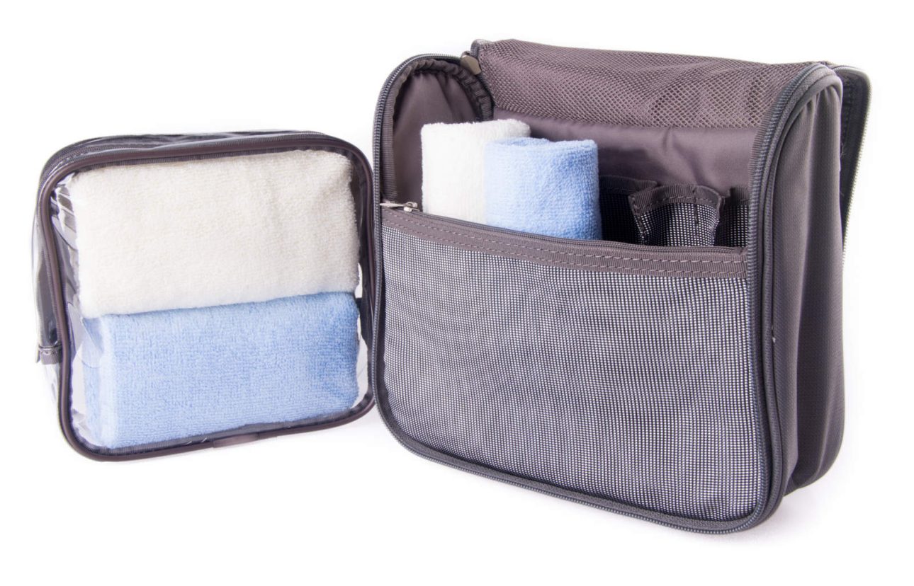 Personal hygiene items must be included in the toiletry bag such as toothbrush, hair brush, and washcloth. 