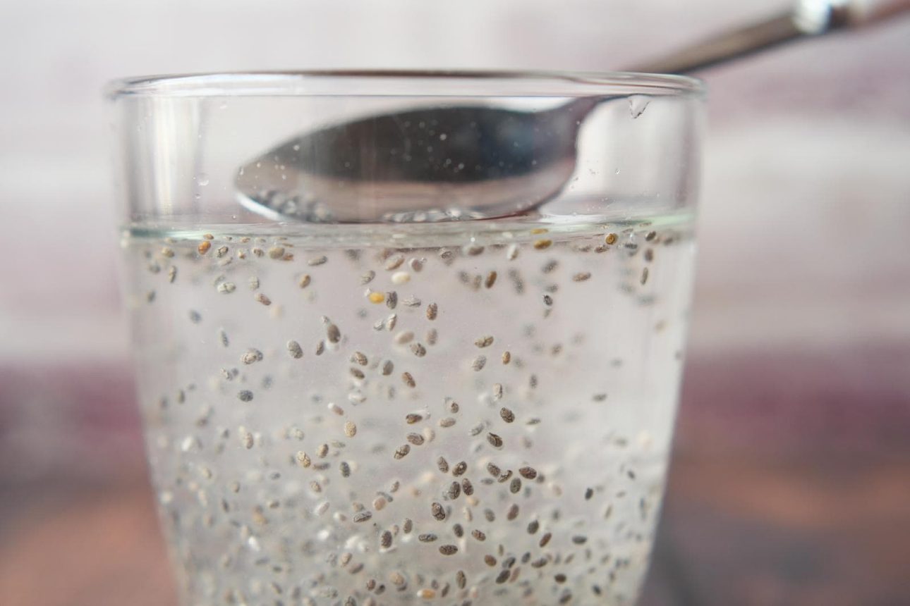 Chia Seeds In A Glass Of Water