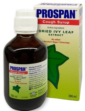 Prospan Cough Syrup is made of dried Ivy leaf extract that helps to clear mucus that causes coughing.