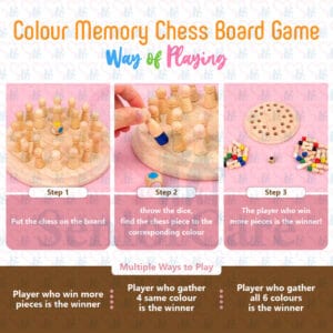 Colour Memory Chess Board table Game Fun family Games Gathering - How to play