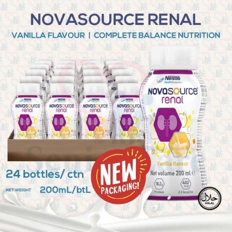 Nestle Novasource Renal Carton of 24 - 200ml Bottle Daily Nutritional Milk Liquid