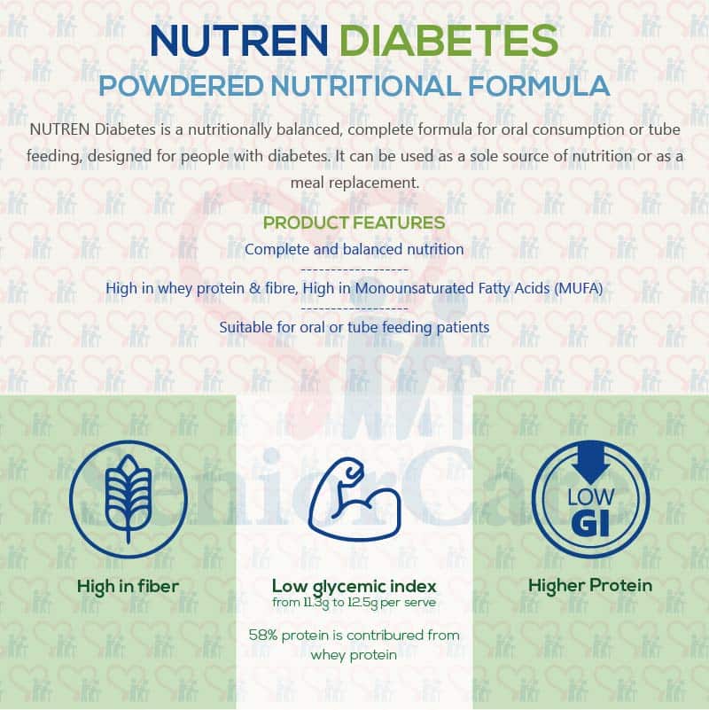 Nestle Nutren is specially formulated to manage your loved one's sugar level. 