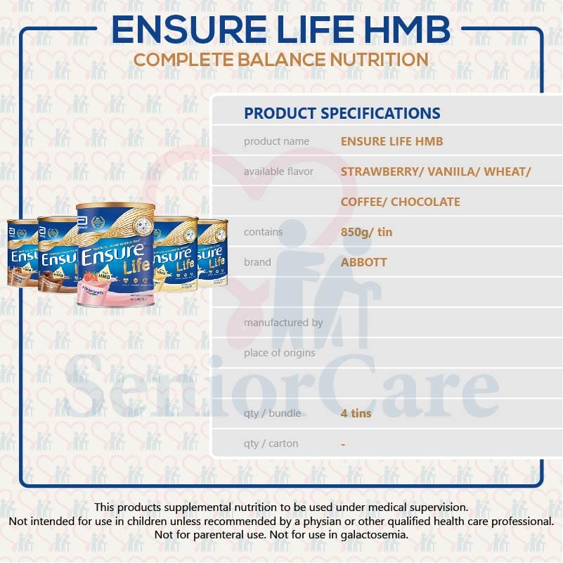 Ensure Life HMB Specifications 850g Ensure Life HMB Specifications 850g
