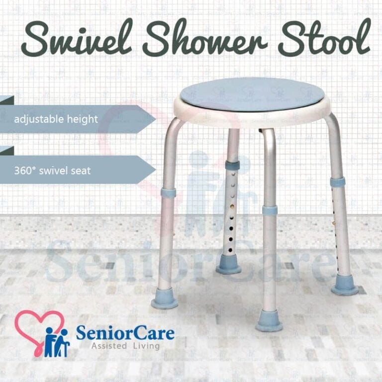Swivel Adjustable height Shower Stool - Easy Turn Twist Protect Back Best for Elderly Back Injury Patient - Twisting Chair