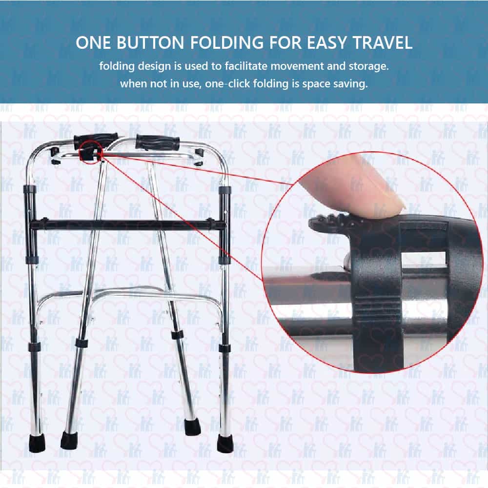 Lightweight Foldable Adjustable Height Walking Frame
