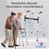 Aluminium Lightweight Foldable Adjustable Height Walking Frame with Ergonomic Anti Slip Handle and Rubber Feet