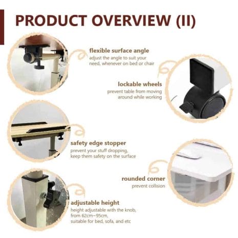 W2Table-AdjustableHeigth-06 W2 Adjustable height 360 Degree Flexible Table White Maple Color Matt Surface Product Overview