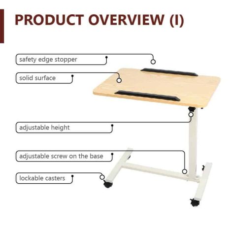 W2 Adjustable height 360 Degree Flexible Table White Maple Color Matt Surface Product Overview 1