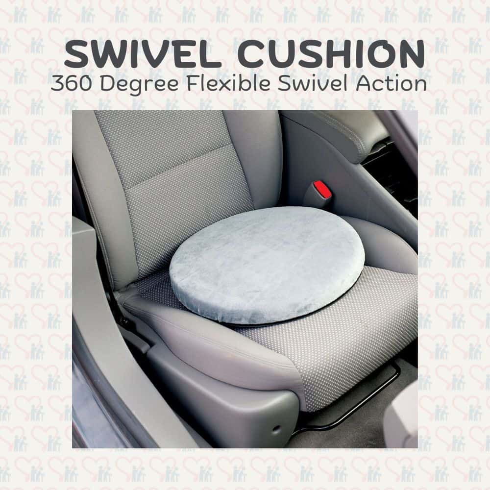 CUSHION Anti-Slip Swivel Grey Round Padded 360 Degree SeniorCare