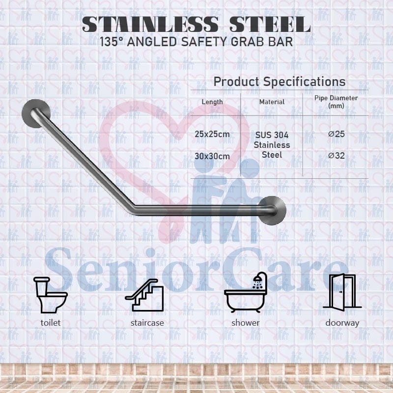 Stainless Steel Anti-Bacteria Grab Bar 25cm 30cm - Product Specification