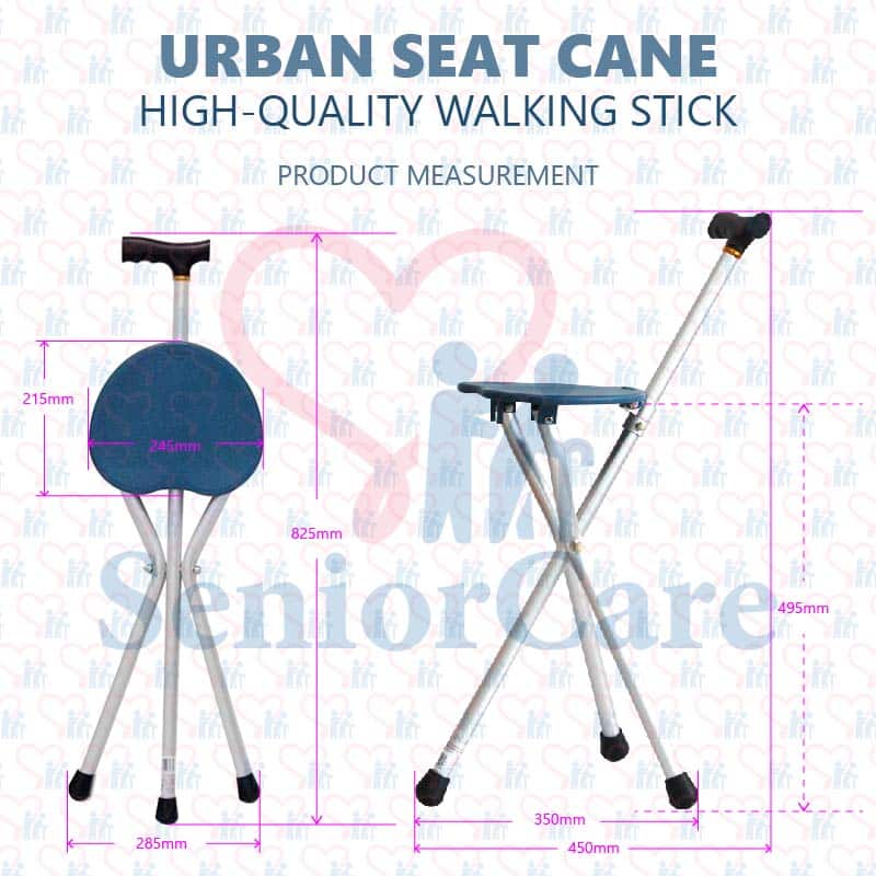 Urban Seat Cane_Blue-Measurement