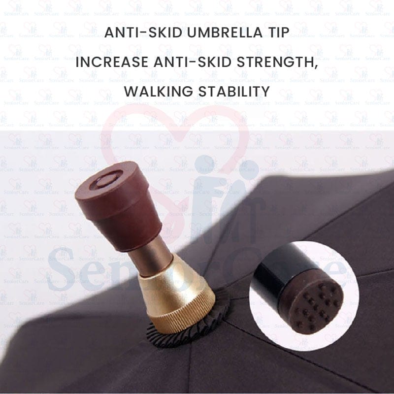 2 in 1 Walking Stick Umbrella - Anti Skid Tip