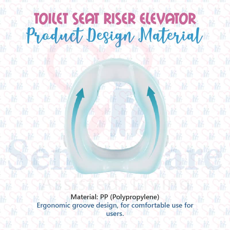 Toilet Seat Riser Elevator is made of Polypropylene (PP), a very durable and easy-to-clean plastic.