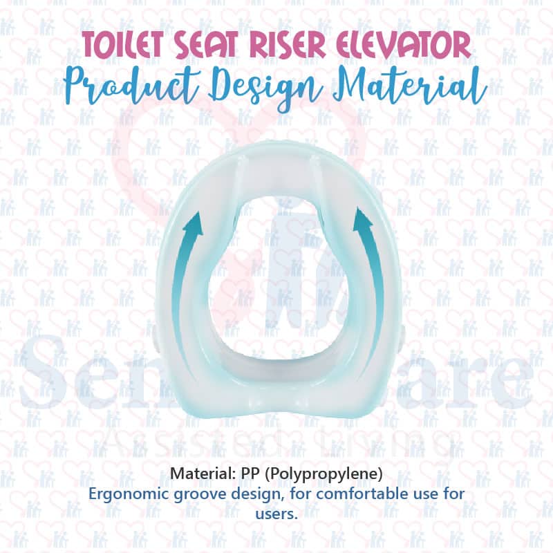 Toilet Seat Riser Elevator is made of Polypropylene (PP), a very durable and easy-to-clean plastic.