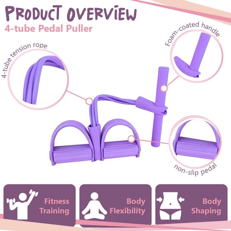 PREAL PULLER YOGA ACCESSORIES 4 ROPES ELASTIC BAND - PRODUCT OVERVIEW