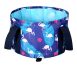 Collapsible Foldable Travel Foot Bucket Space Saving Multipurpose Use Picnic Camping Fishing Outing Footbath - Blue Flamingo