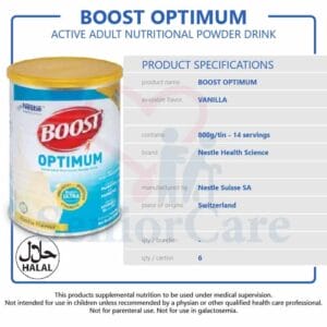Product Specification Data Information -Nestle Optimum Boost 800g