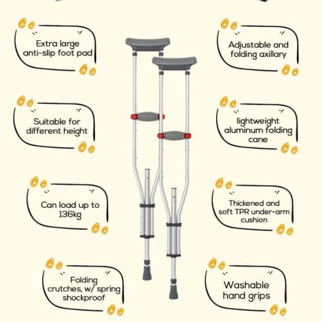 Foldable Underarm Crutches Walking Aids