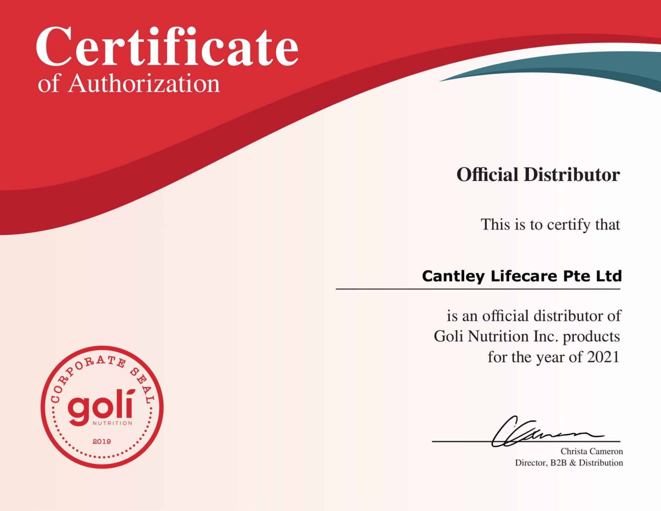Official_Distributor_Certificate_2021_ Cantley Lifecare Pte Ltd-1