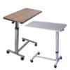 Height Adjustable Mobile Wooden Overbed Table