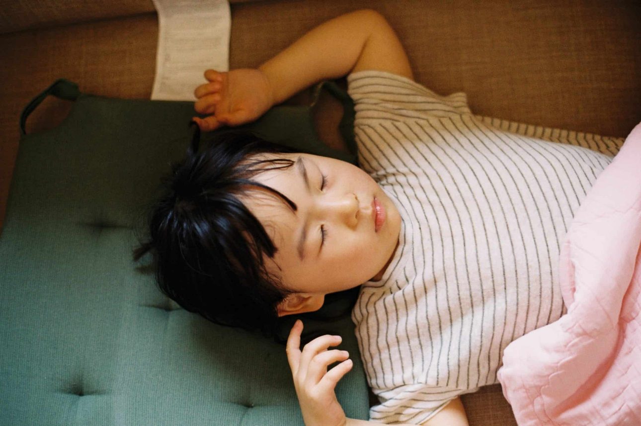 young asian girl sleeping