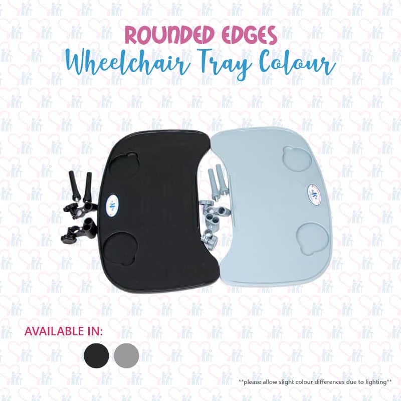 Rounded Edges Wheelchair Tray Colours