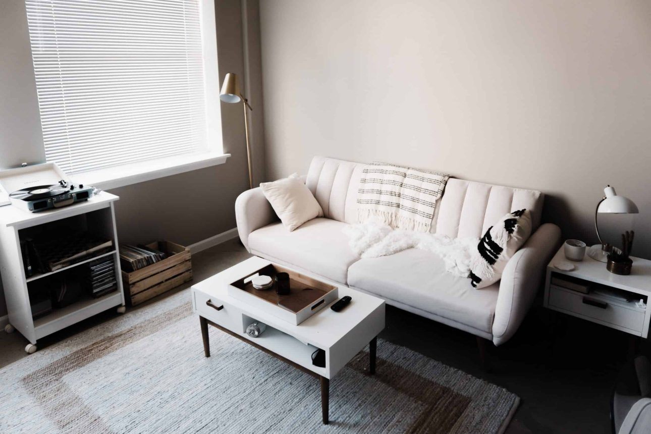 cosy living room with sofa and table