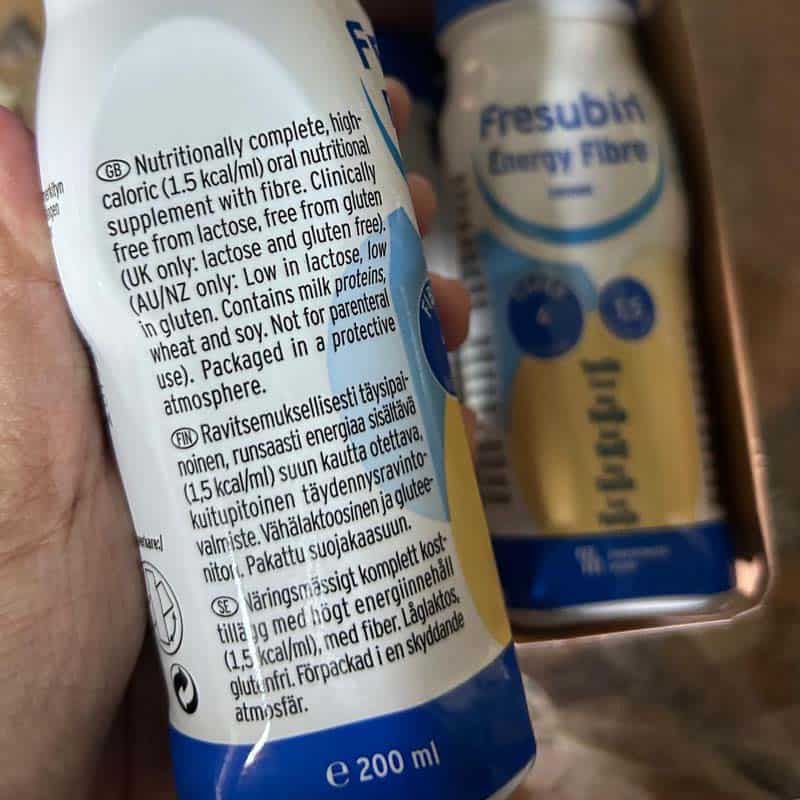 FRESENIUS KABI FRESUBIN ENERGY FIBRE FIBER 200ML 24 BOTTLE CARTON VANILLA NUTRITION FACTS 2