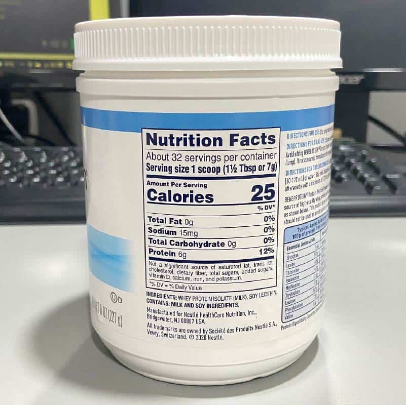 Nestle Beneprotein Side label