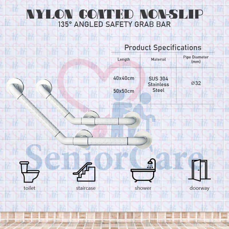 Nylon Coated Grab Bar - Angled 02