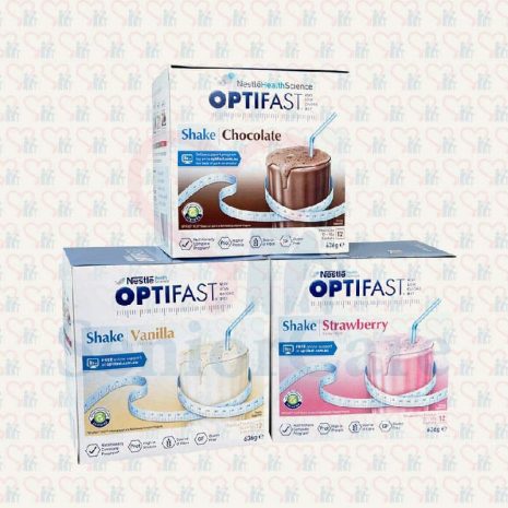 Nestle Optifast Very Low Calories Diet Milk Shake Powder 53g x 12 sachets - Vanilla Strawberry Chocolate Travel Packet Meal Replacement