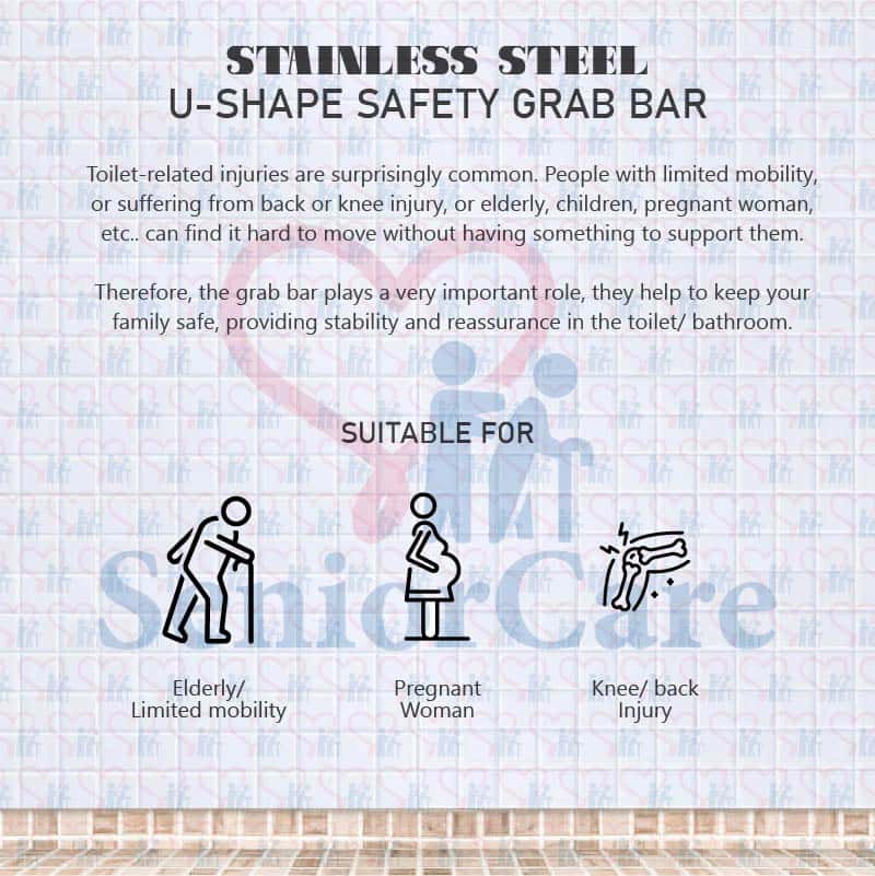 Stainless Steel U-Shape Safety Grab DescriptionBar 