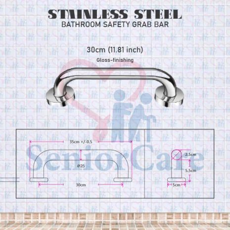 Stainless Steel Grab Bar-Normal 30cm